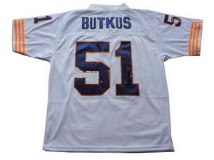 Cheap Butkus 51 Chicago Bears Throwback Jerseys White Jersey Big Number For Sale