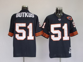 Chicago Bears 51 BUTKUS blue mitchell and ness Jerseys Big Number
