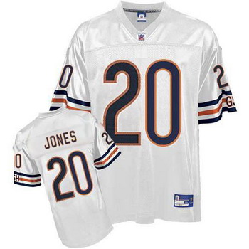 Cheap Chicago Bears 20 Thomas Jones White Jersey For Sale