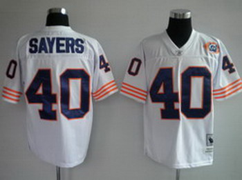 Jerseys Chicago Bears 40 Sayers white throwback Jerseys Big Number