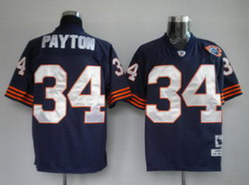 Jerseys Chicago Bears 34 Payton Navy throwback Jerseys Big Number
