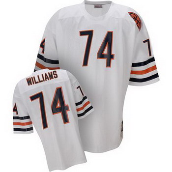 Chicago Bears 74 Chris Williams white throwback jerseys