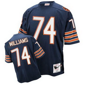 Chicago Bears 74 Chris Williams blue throwback jerseys