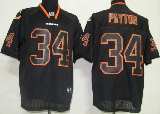 Cheap Chicago Bears 34 Payton Lights Out BLACK Jerseys For Sale