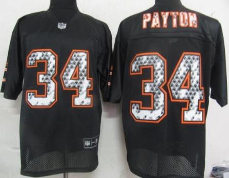 Cheap Chicago Bears 34 Payton Black United Sideline Jerseys For Sale