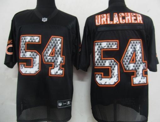 Cheap Chicago Bears 54 Brian Urlacher Black United Sideline Jerseys For Sale