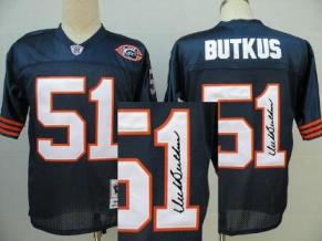 Cheap Chicago Bears 51 Dick Butkus Blue Big Number Throwback M&N Signed NFL Jerseys For Sale