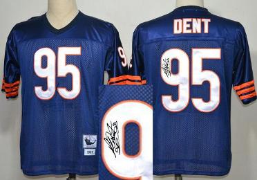 Cheap Chicago Bears 95 Richard Dent Blue Throwback M&N Signed NFL Jerseys For Sale