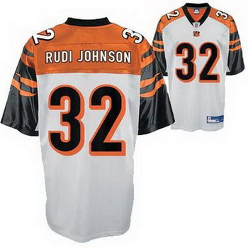 Cincinnati Bengals 32 Rudi Johnson white Jersey