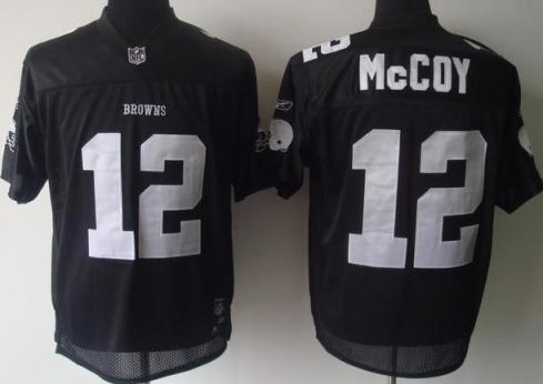 Cleveland Browns 12 Colt Mccoy Black NFL Jerseys