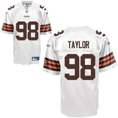 Cleveland Browns 98 Phil Taylor White NFL Jerseys