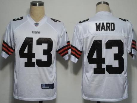 Cleveland Browns 43 T.J Ward White NFL Jerseys