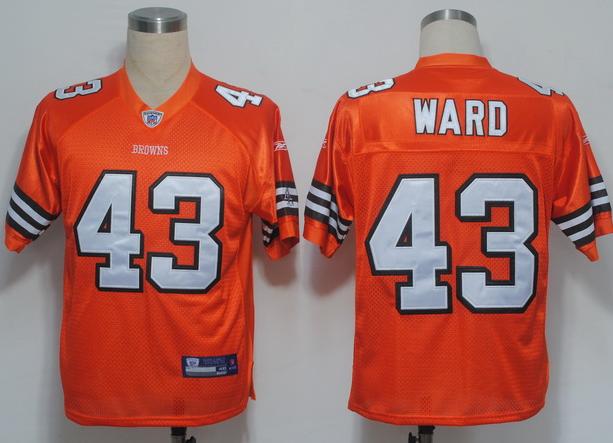 Cleveland Browns 43 T.J Ward Orange NFL Jerseys