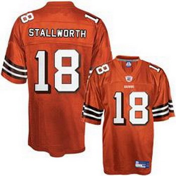 Browns 18 Donte Stallworth orange Football Jersey