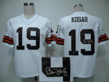 Cheap Cleveland Browns 19 Bernie Kosar White Throwback M&N Signed NFL Jerseys For Sale
