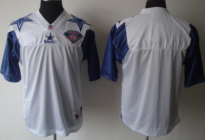 Dallas Cowboys Blank White Thanksgiving 75th Jerseys