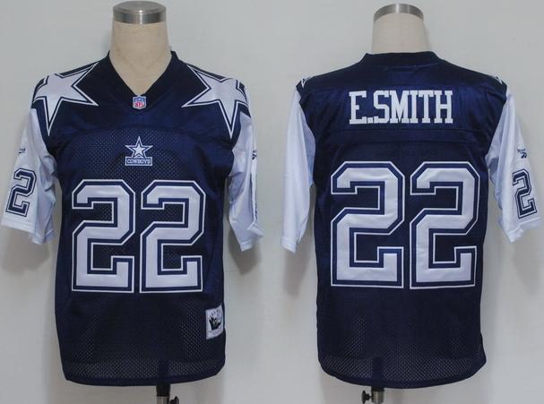 Cheap Dallas Cowboys 22 E.SMITH Throwback Blue NFL Jerseys For Sale