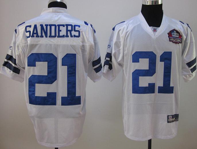 Dallas Cowboys 21 Deion Sanders White Hall of Fame Class of 2011 Jersey