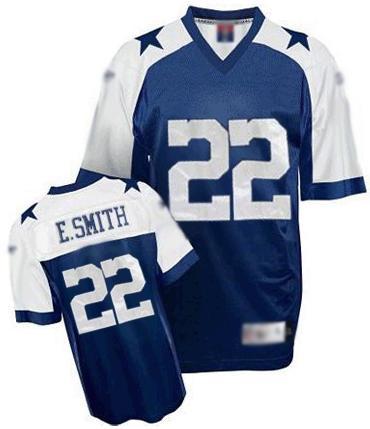 Cheap Dallas Cowboys 22 Emmitt Smith Blue Thanksgiving Jersey For Sale