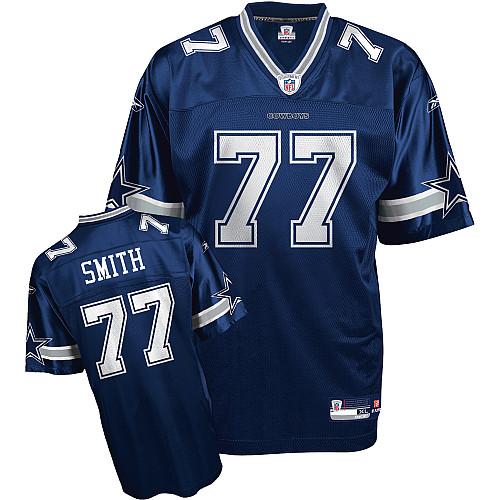 Dallas Cowboys 77 Tyron Smith Dark Blue Jersey