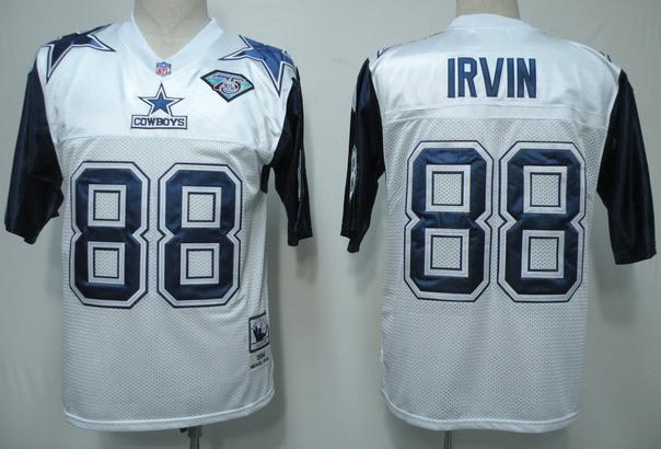 Dallas Cowboys 88 IRVIN Throwback 75TH White Jersey