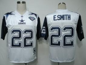 Dallas Cowboys 22 E.SMITH Throwback 75TH white Jerseys
