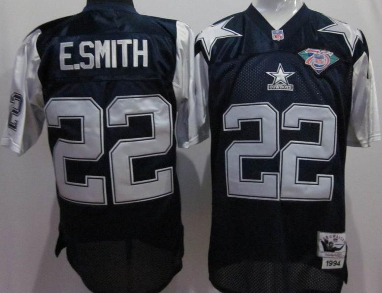 Cheap Dallas Cowboys 22 Emmitt Smith 1994 Blue M&N Jersey For Sale