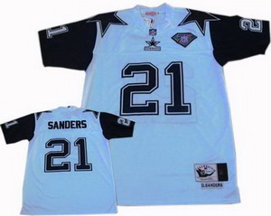 Cheap Dallas Cowboys 21 Deion Sanders Throwback Jersey White For Sale