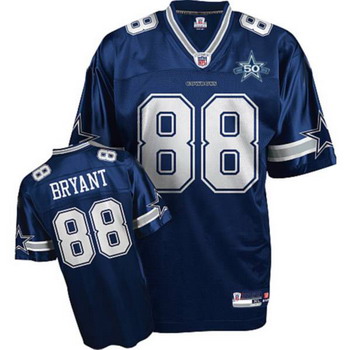 Dallas Cowboys 88 Dez Bryant Blue Jerseys With 50TH Patch