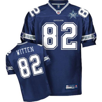 Cheap Dallas Cowboys 82 Jason Witten Blue Jerseys With 50TH Patch For Sale