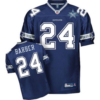 Cheap Dallas Cowboys 24 Marion Barber Blue Jerseys With 50TH Patch For Sale