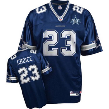 Dallas Cowboys 23 Tashard Choice Blue Jerseys With 50TH Patch