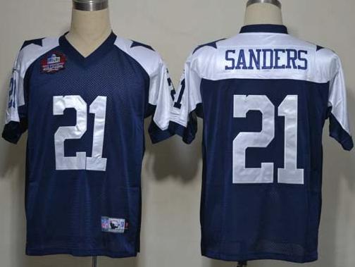 Dallas Cowboys 21 Deion Sanders Blue Thankgivings Hall of Fame Class NFL Jersey