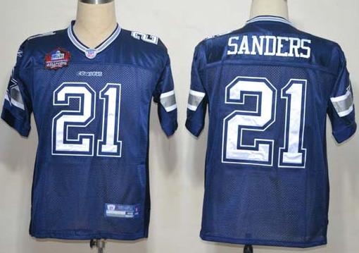 Cheap Dallas Cowboys 21 Deion Sanders Blue Hall of Fame Class NFL Jersey For Sale