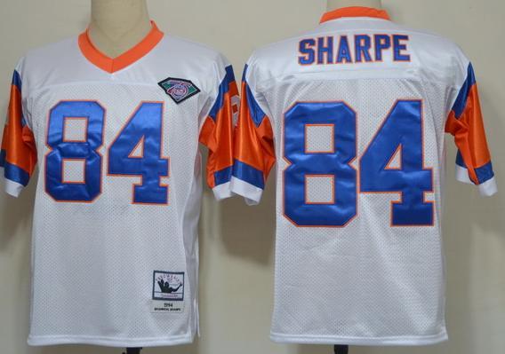 Denver Broncos 84 Shannon Sharpe White M&N 1994 NFL Jerseys