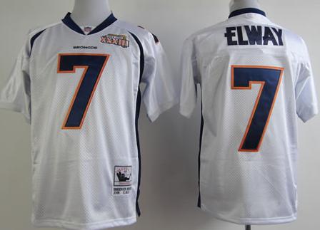 Cheap Denver Broncos 7 John Elway Throwback White Jerseys For Sale