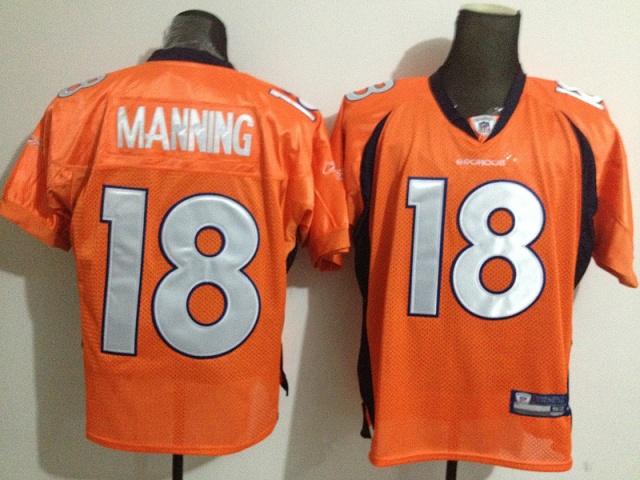Denver Broncos #18 Peyton Manning Orange Football Jerseys