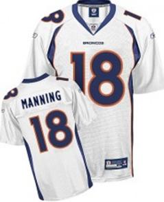 Denver Broncos #18 Peyton Manning White Football Jerseys