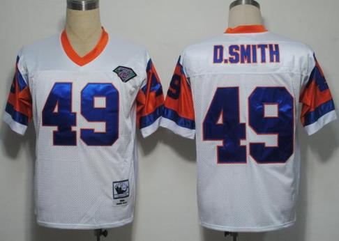 Denver Broncos 49 Dennis Smith White M&N 1994 75th NFL Jerseys