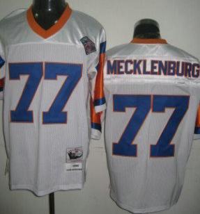 Cheap Denver Broncos 77 Karl Mecklenburg White 75TH Throwback Jersey For Sale