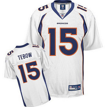 Denver Broncos 15 Tim Tebow White Jersey