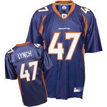 Denver Broncos blue John Lynch blue Jersey