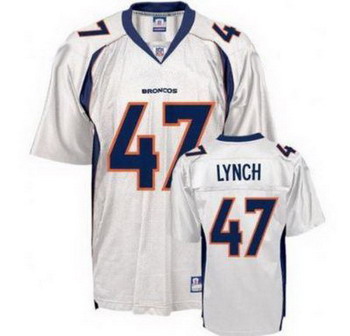 Denver Broncos 47 John Lynch White Jersey