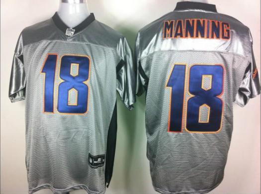 Cheap Denver Broncos 18 Peyton Manning Grey Shadow NFL Jerseys For Sale