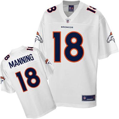 Cheap Denver Broncos 18 Peyton Manning Full White Jerseys For Sale
