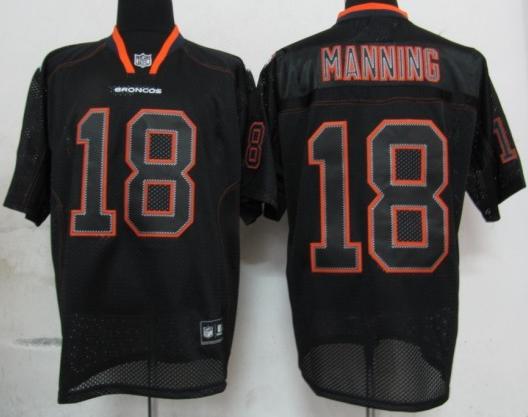 Cheap Denver Broncos 18 Manning Lights Out BLACK Jersey For Sale