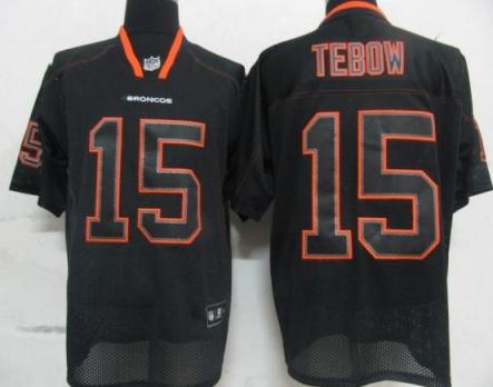 Cheap Denver Broncos 15 Tebow Lights Out BLACK Jerseys For Sale