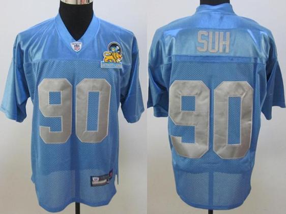 Detroit Lions #90 Ndamukong Suh Blue Premier Alternate Jersey