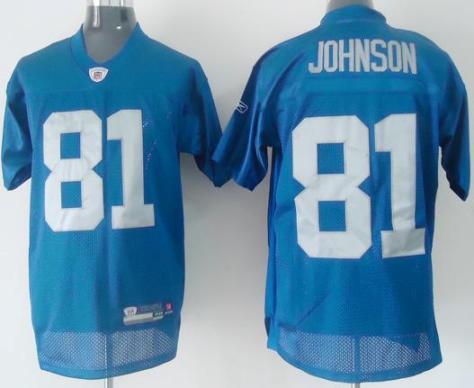 Detroit Lions 81# Calvin Johnson Blue NFL Jerseys 2011 New