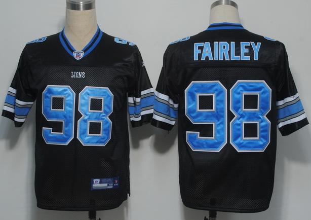 Detroit Lions 98 Fairley Black NFL Jerseys
